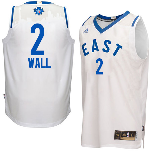 Men's Adidas Washington Wizards #2 John Wall Authentic White 2016 All Star NBA Jersey