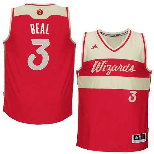 Men's Adidas Washington Wizards #3 Bradley Beal Authentic Red 2015-16 Christmas Day NBA Jersey
