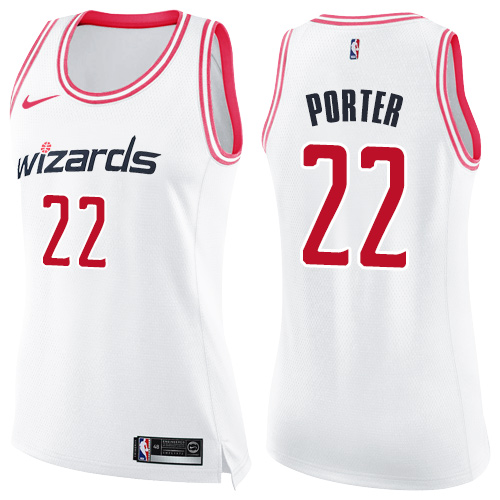 Women's Nike Washington Wizards #22 Otto Porter Swingman White/Pink Fashion NBA Jersey