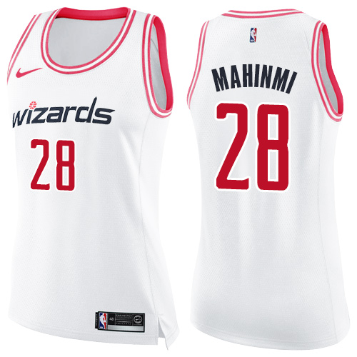 Women's Nike Washington Wizards #28 Ian Mahinmi Swingman White/Pink Fashion NBA Jersey
