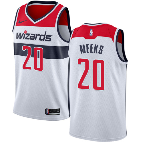 Men's Nike Washington Wizards #20 Jodie Meeks Authentic White Home NBA Jersey - Association Edition