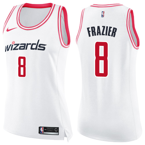 Women's Nike Washington Wizards #8 Tim Frazier Swingman White/Pink Fashion NBA Jersey