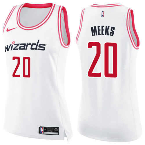 Women's Nike Washington Wizards #20 Jodie Meeks Swingman White/Pink Fashion NBA Jersey