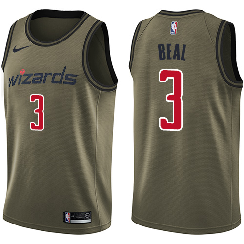 Men's Nike Washington Wizards #3 Bradley Beal Swingman Green Salute to Service NBA Jersey