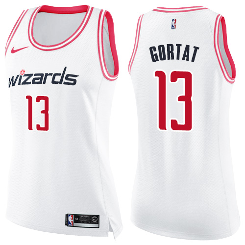 Women's Nike Washington Wizards #13 Marcin Gortat Swingman White/Pink Fashion NBA Jersey