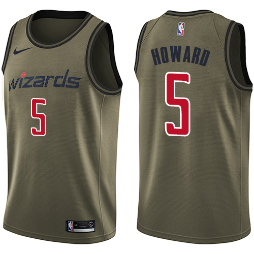Youth Nike Washington Wizards #5 Juwan Howard Swingman Green Salute to Service NBA Jersey