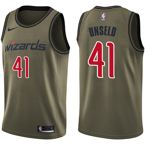Men's Nike Washington Wizards #41 Wes Unseld Swingman Green Salute to Service NBA Jersey