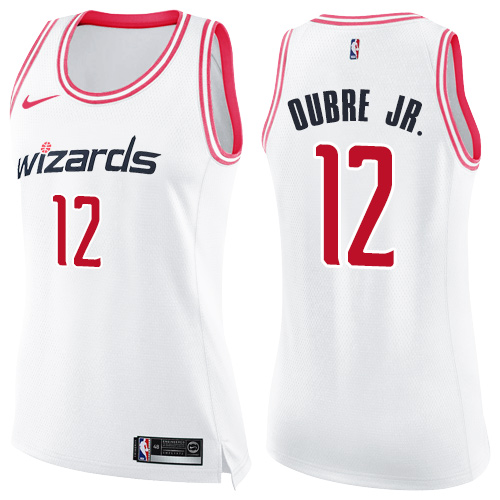 Women's Nike Washington Wizards #12 Kelly Oubre Jr. Swingman White/Pink Fashion NBA Jersey
