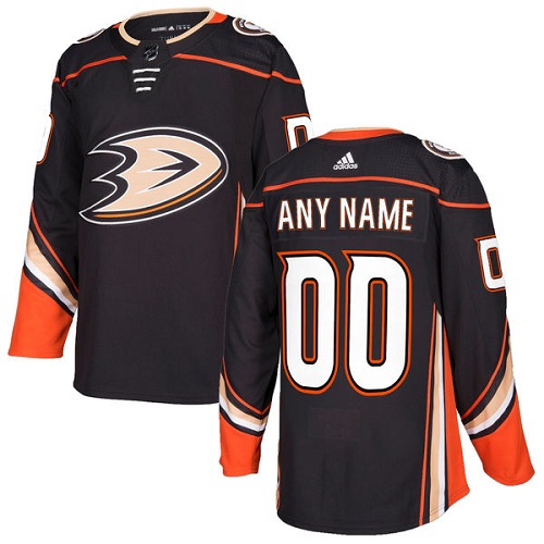 Men's Adidas Anaheim Ducks Customized Authentic Black Home NHL Jersey
