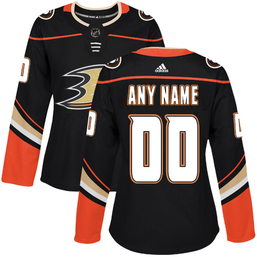 Women's Adidas Anaheim Ducks Customized Authentic Black Home NHL Jersey