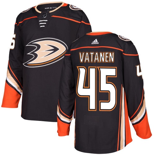 Men's Adidas Anaheim Ducks #45 Sami Vatanen Authentic Black Home NHL Jersey