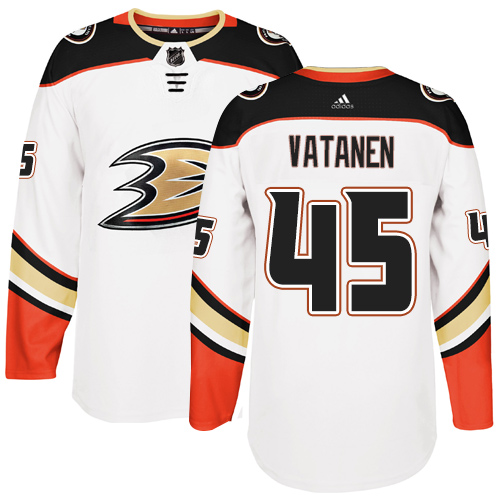 Men's Reebok Anaheim Ducks #45 Sami Vatanen Authentic White Away NHL Jersey