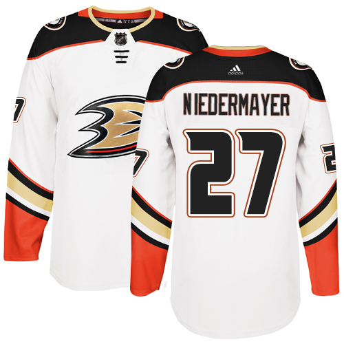 Men's Reebok Anaheim Ducks #27 Scott Niedermayer Authentic White Away NHL Jersey