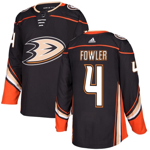 Men's Adidas Anaheim Ducks #4 Cam Fowler Authentic Black Home NHL Jersey