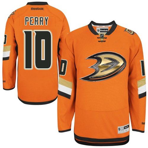 Men's Reebok Anaheim Ducks #10 Corey Perry Premier Orange NHL Jersey