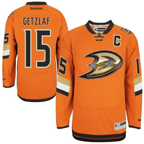 Men's Reebok Anaheim Ducks #15 Ryan Getzlaf Premier Orange NHL Jersey