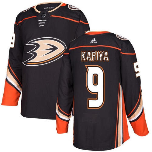 Men's Adidas Anaheim Ducks #9 Paul Kariya Authentic Black Home NHL Jersey