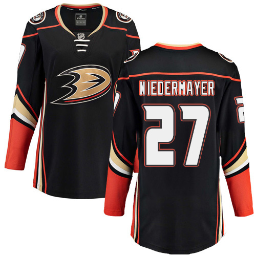 Women's Anaheim Ducks #27 Scott Niedermayer Authentic Black Home Fanatics Branded Breakaway NHL Jersey