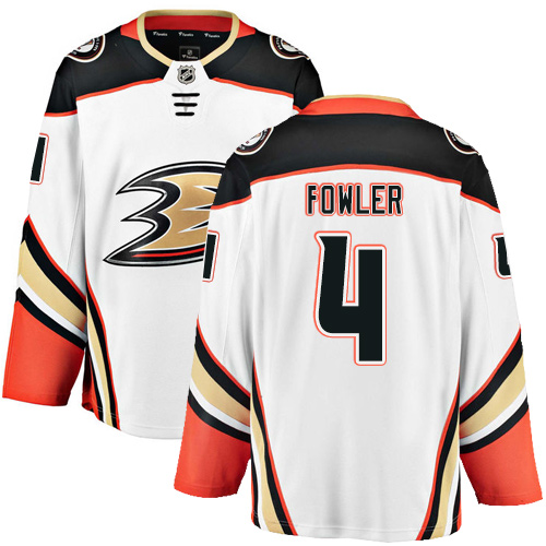 Men's Anaheim Ducks #4 Cam Fowler Authentic White Away Fanatics Branded Breakaway NHL Jersey