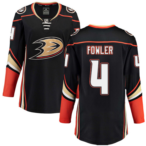 Women's Anaheim Ducks #4 Cam Fowler Authentic Black Home Fanatics Branded Breakaway NHL Jersey