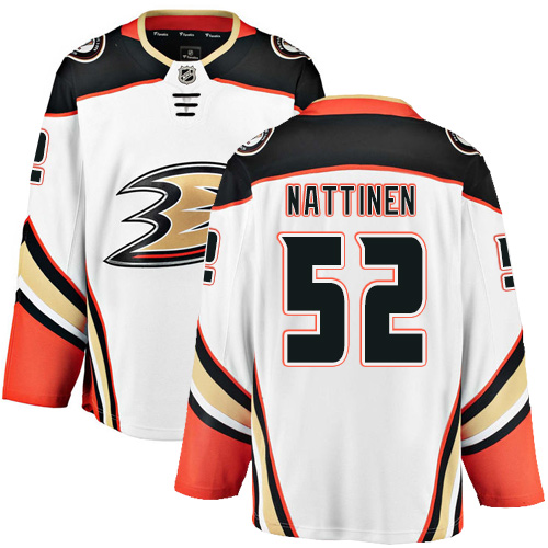 Men's Anaheim Ducks #52 Julius Nattinen Authentic White Away Fanatics Branded Breakaway NHL Jersey