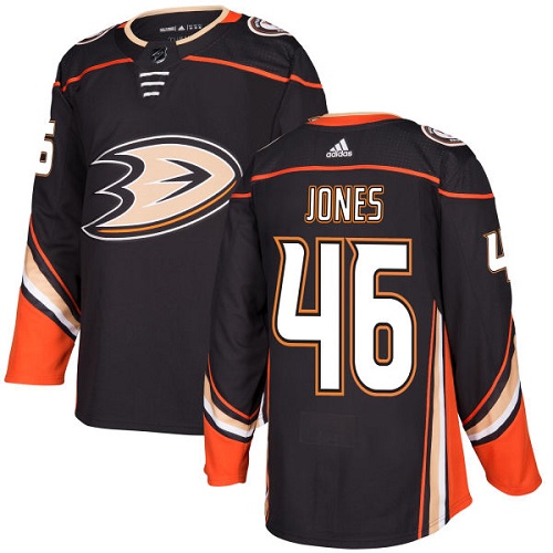 Men's Adidas Anaheim Ducks #46 Max Jones Authentic Black Home NHL Jersey