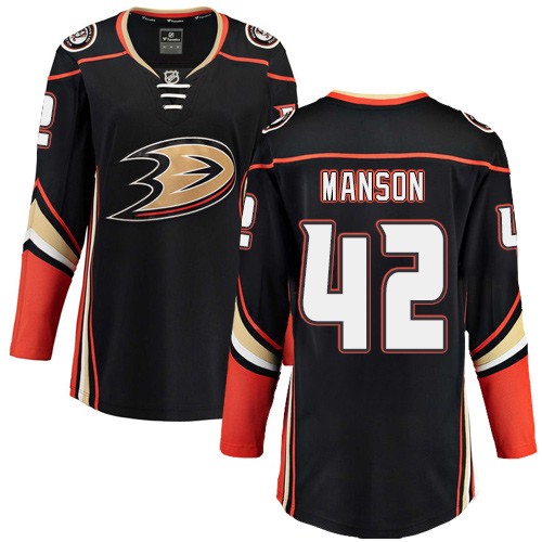 Women's Anaheim Ducks #42 Josh Manson Authentic Black Home Fanatics Branded Breakaway NHL Jersey