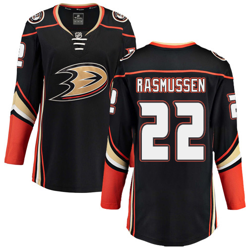 Women's Anaheim Ducks #22 Dennis Rasmussen Authentic Black Home Fanatics Branded Breakaway NHL Jersey