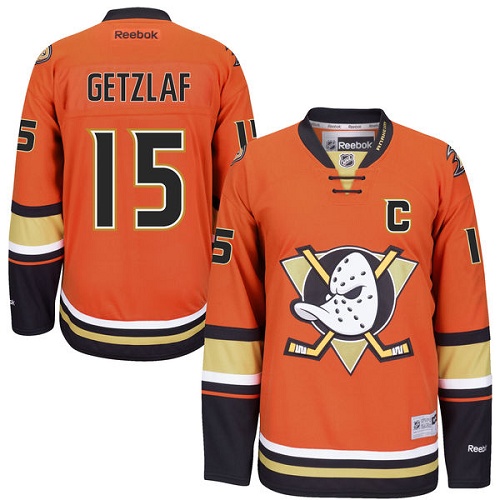 Women's Reebok Anaheim Ducks #15 Ryan Getzlaf Authentic Orange Third NHL Jersey