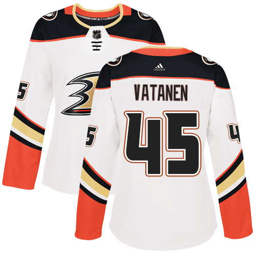 Women's Reebok Anaheim Ducks #45 Sami Vatanen Authentic White Away NHL Jersey