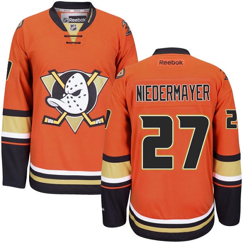 Youth Reebok Anaheim Ducks #27 Scott Niedermayer Premier Orange Third NHL Jersey