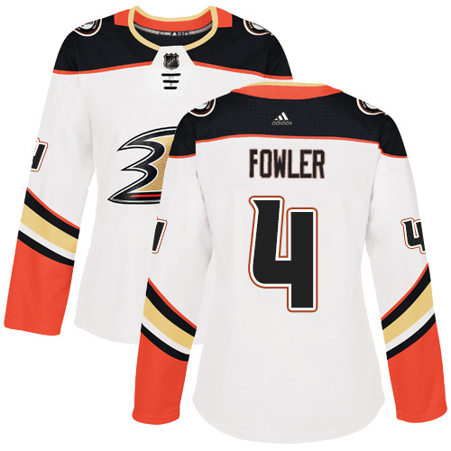 Women's Reebok Anaheim Ducks #4 Cam Fowler Authentic White Away NHL Jersey