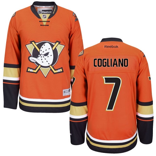 Youth Reebok Anaheim Ducks #7 Andrew Cogliano Authentic Orange Third NHL Jersey