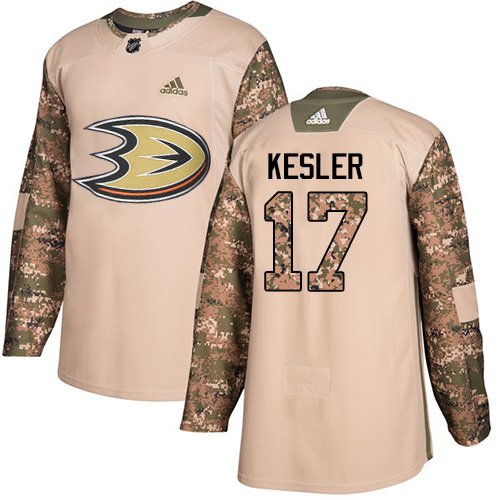 Youth Adidas Anaheim Ducks #17 Ryan Kesler Authentic Camo Veterans Day Practice NHL Jersey