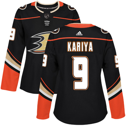 Women's Adidas Anaheim Ducks #9 Paul Kariya Authentic Black Home NHL Jersey