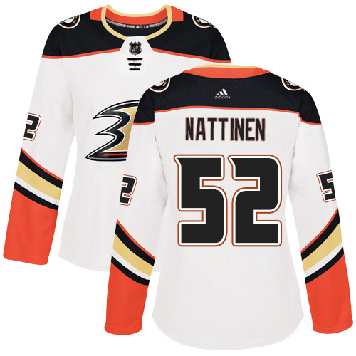 Women's Reebok Anaheim Ducks #52 Julius Nattinen Authentic White Away NHL Jersey