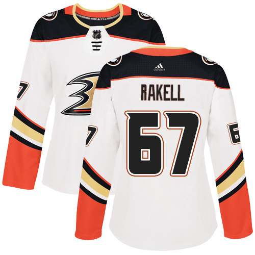 Women's Reebok Anaheim Ducks #67 Rickard Rakell Authentic White Away NHL Jersey