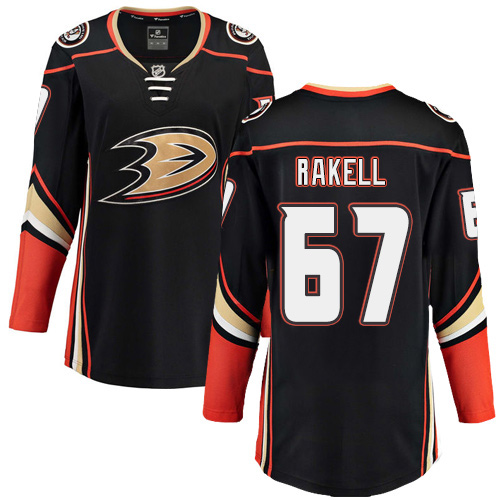 Women's Anaheim Ducks #67 Rickard Rakell Authentic Black Home Fanatics Branded Breakaway NHL Jersey
