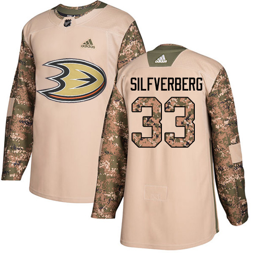 Youth Adidas Anaheim Ducks #33 Jakob Silfverberg Authentic Camo Veterans Day Practice NHL Jersey