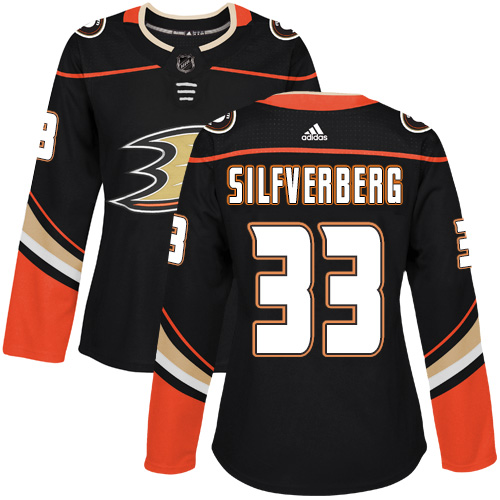 Women's Adidas Anaheim Ducks #33 Jakob Silfverberg Premier Black Home NHL Jersey