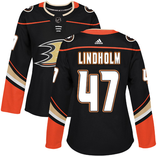 Women's Adidas Anaheim Ducks #47 Hampus Lindholm Premier Black Home NHL Jersey