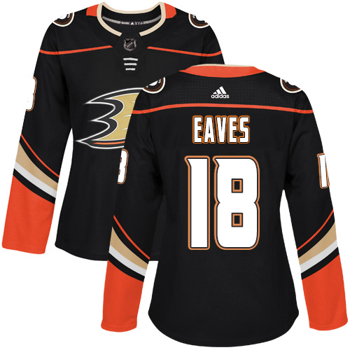 Women's Adidas Anaheim Ducks #18 Patrick Eaves Authentic Black Home NHL Jersey