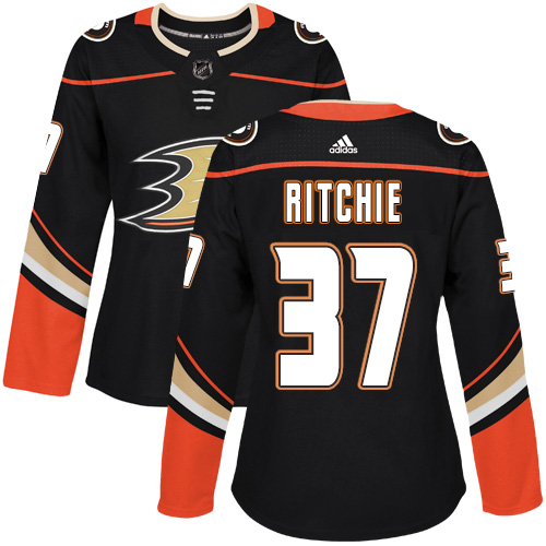Women's Adidas Anaheim Ducks #37 Nick Ritchie Premier Black Home NHL Jersey