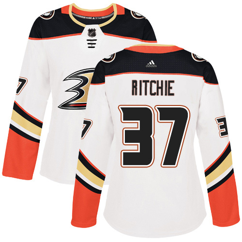 Women's Reebok Anaheim Ducks #37 Nick Ritchie Authentic White Away NHL Jersey