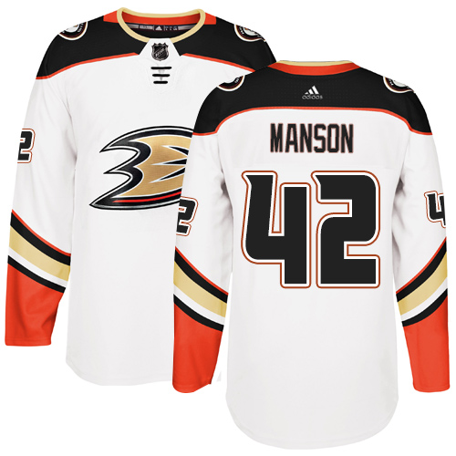 Youth Reebok Anaheim Ducks #42 Josh Manson Authentic White Away NHL Jersey