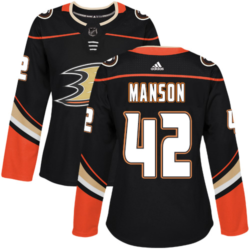 Women's Adidas Anaheim Ducks #42 Josh Manson Authentic Black Home NHL Jersey