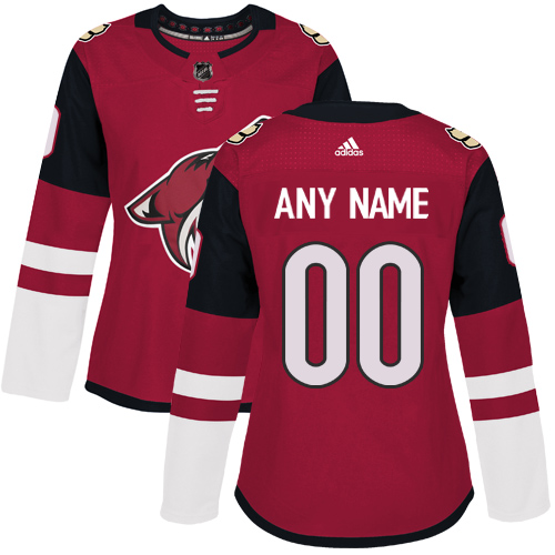Women's Adidas Arizona Coyotes Customized Authentic Burgundy Red Home NHL Jersey