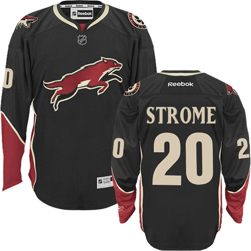 Men's Reebok Arizona Coyotes #20 Dylan Strome Authentic Black Third NHL Jersey
