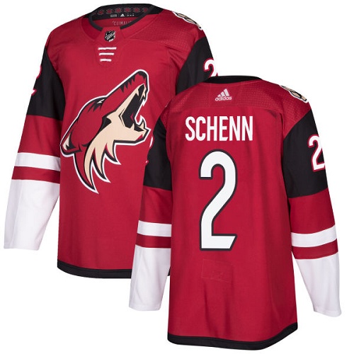 Men's Adidas Arizona Coyotes #2 Luke Schenn Authentic Burgundy Red Home NHL Jersey