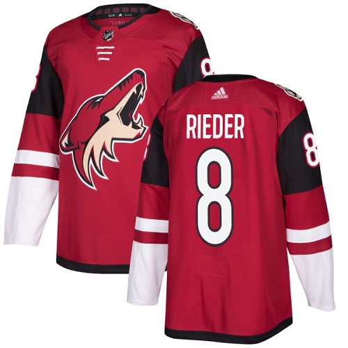Men's Adidas Arizona Coyotes #8 Tobias Rieder Premier Burgundy Red Home NHL Jersey